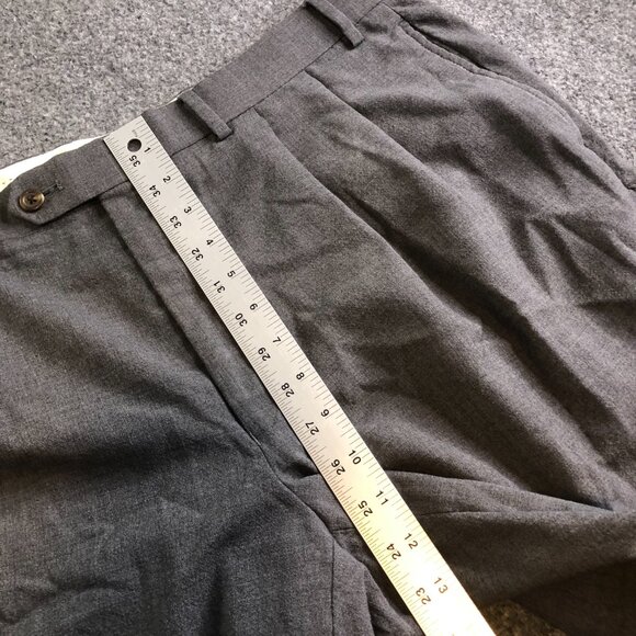 Lauren Ralph Lauren Pants Mens 36x29 Gray Pleated High Waist Y2K Wool Classic - Picture 7 of 12